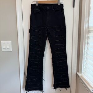 Rockstar Original RSK 205‎ Flare Denim, Black Distressed Jeans, size 16 girls